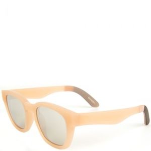 Toms Bowery Matte Nude Sunglasses with Mirrored Lenses